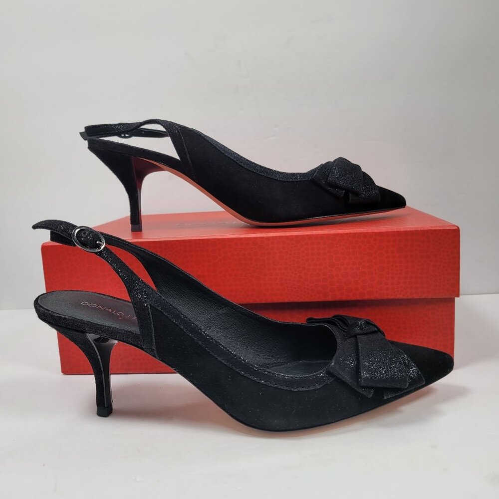 Donald J Pliner Women's Black Suede Bow Dorsay Pumps US Size 8M